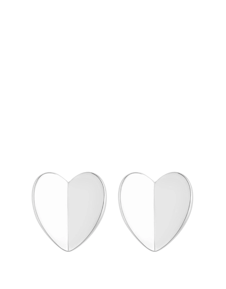Sterling Silver 925 Heart Stud Earrings