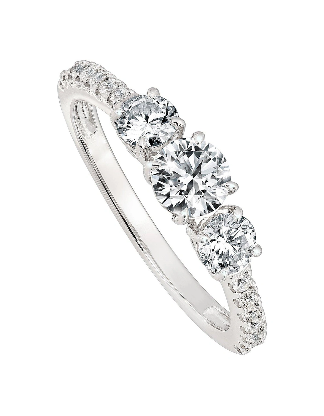 Ella , 9ct White Gold 1.06ct tw Lab Grown Diamond Three Stone Ring, 2 of 1