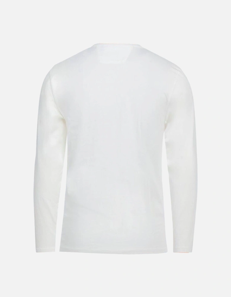 C.P. Company Block Chest Logo White Long Sleeve T-Shirt