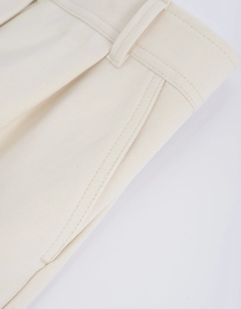 Kids Fold Cotton Shorts Beige