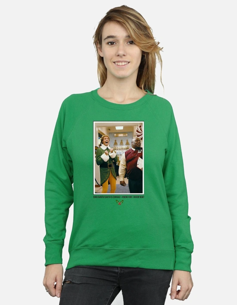 Womens/Ladies OMG Santa Photo Sweatshirt