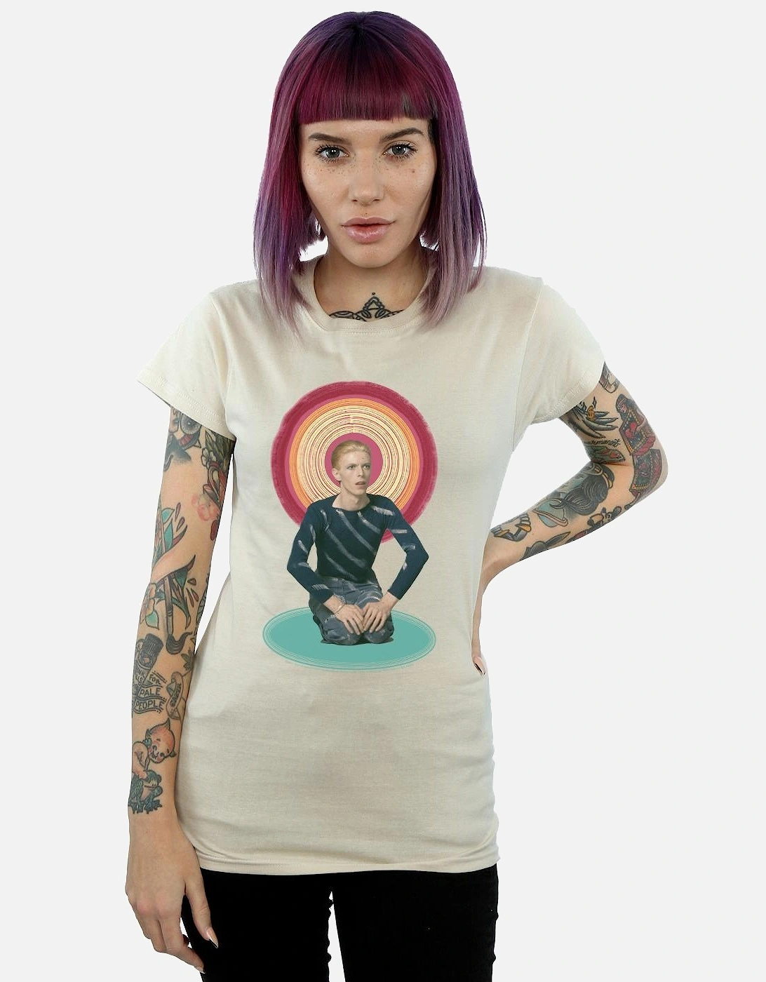 Womens/Ladies Kneeling Halo Cotton T-Shirt