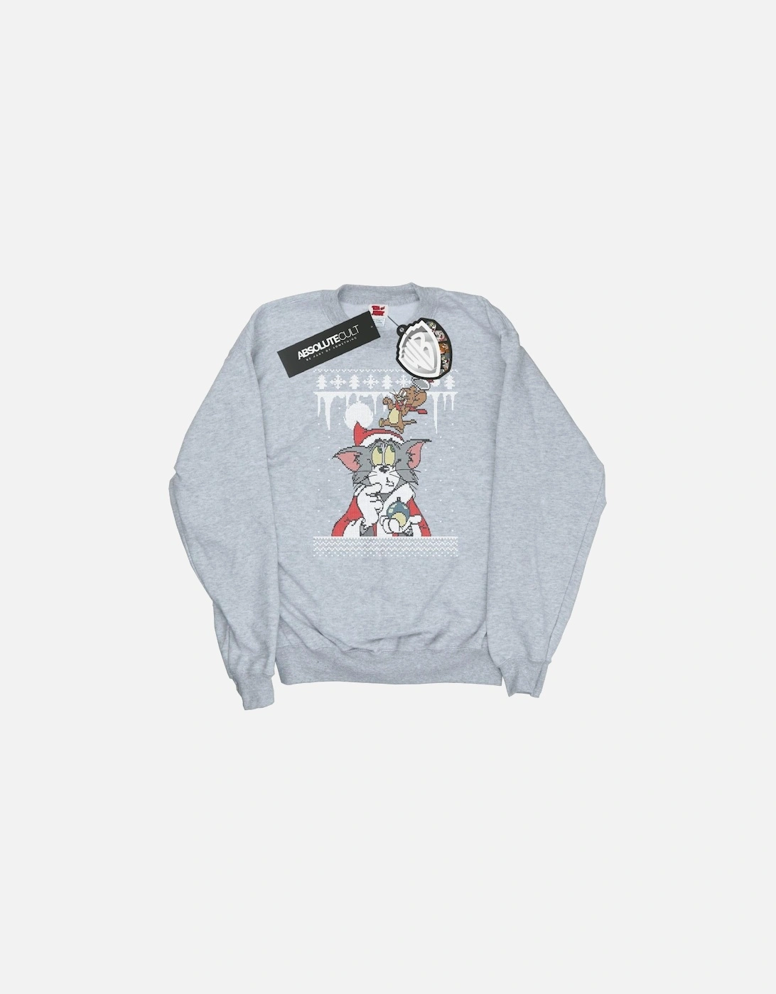 Tom And Jerry Womens/Ladies Christmas Fair Isle Sweatshirt, 6 of 5