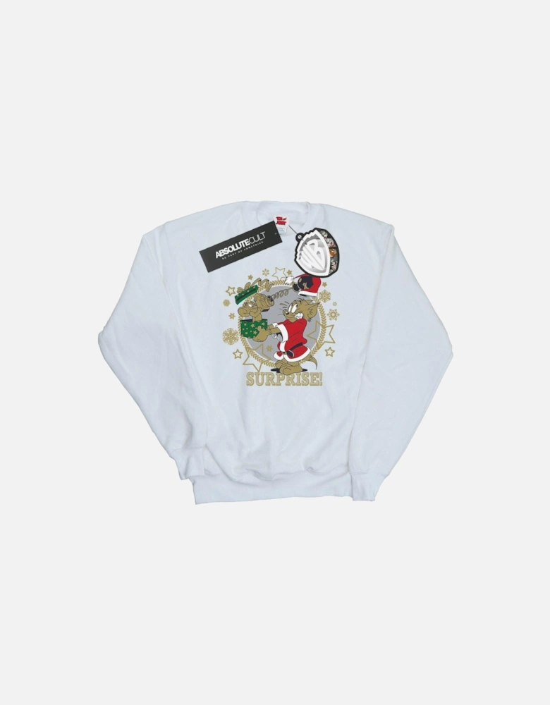 Tom And Jerry Womens/Ladies Christmas Surprise Sweatshirt