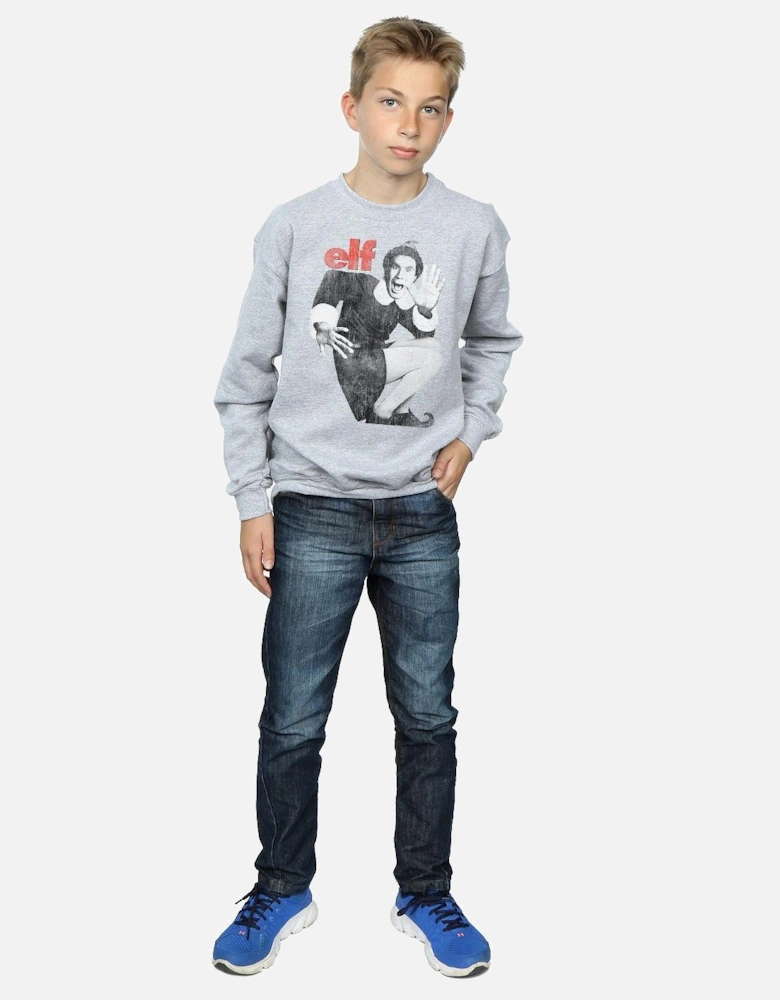 Boys Mono Distressed Poster Sweatshirt