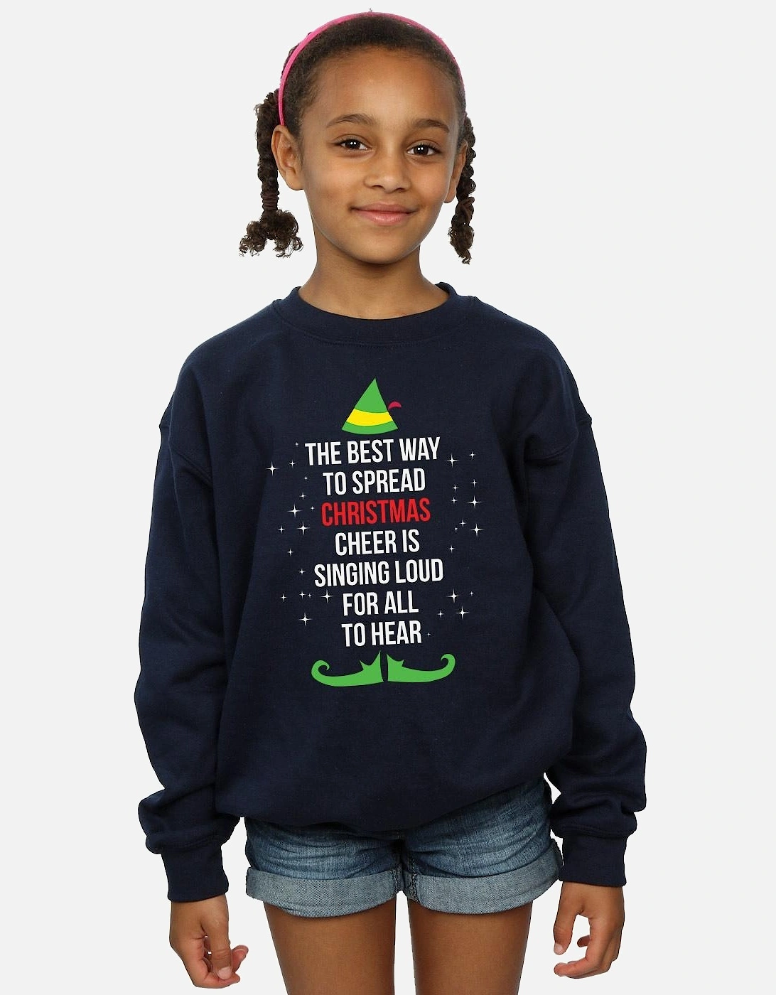 Girls Christmas Cheer Text Sweatshirt