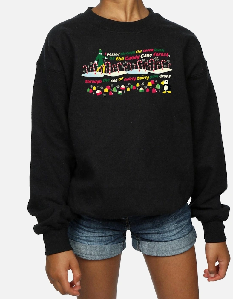 Girls Candy Cane Forest Sweatshirt