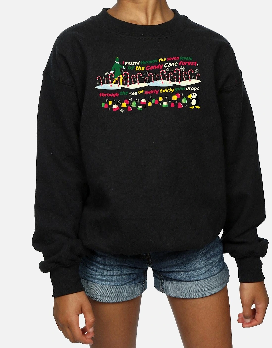 Girls Candy Cane Forest Sweatshirt