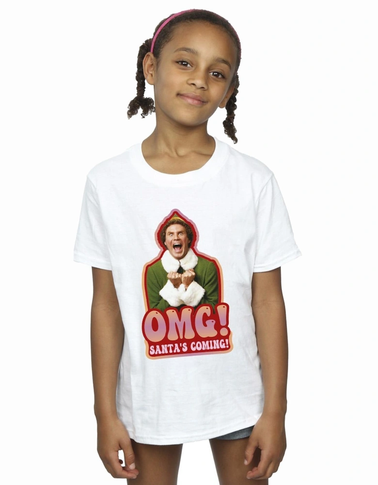 Girls Santa?'s Coming Cotton T-Shirt