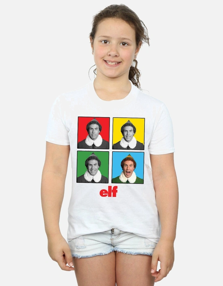 Girls Four Faces Cotton T-Shirt