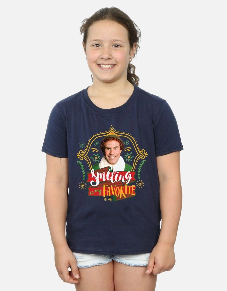 Girls Buddy Smiling Cotton T-Shirt