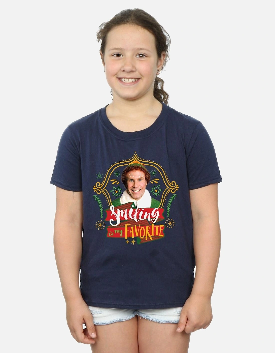 Girls Buddy Smiling Cotton T-Shirt