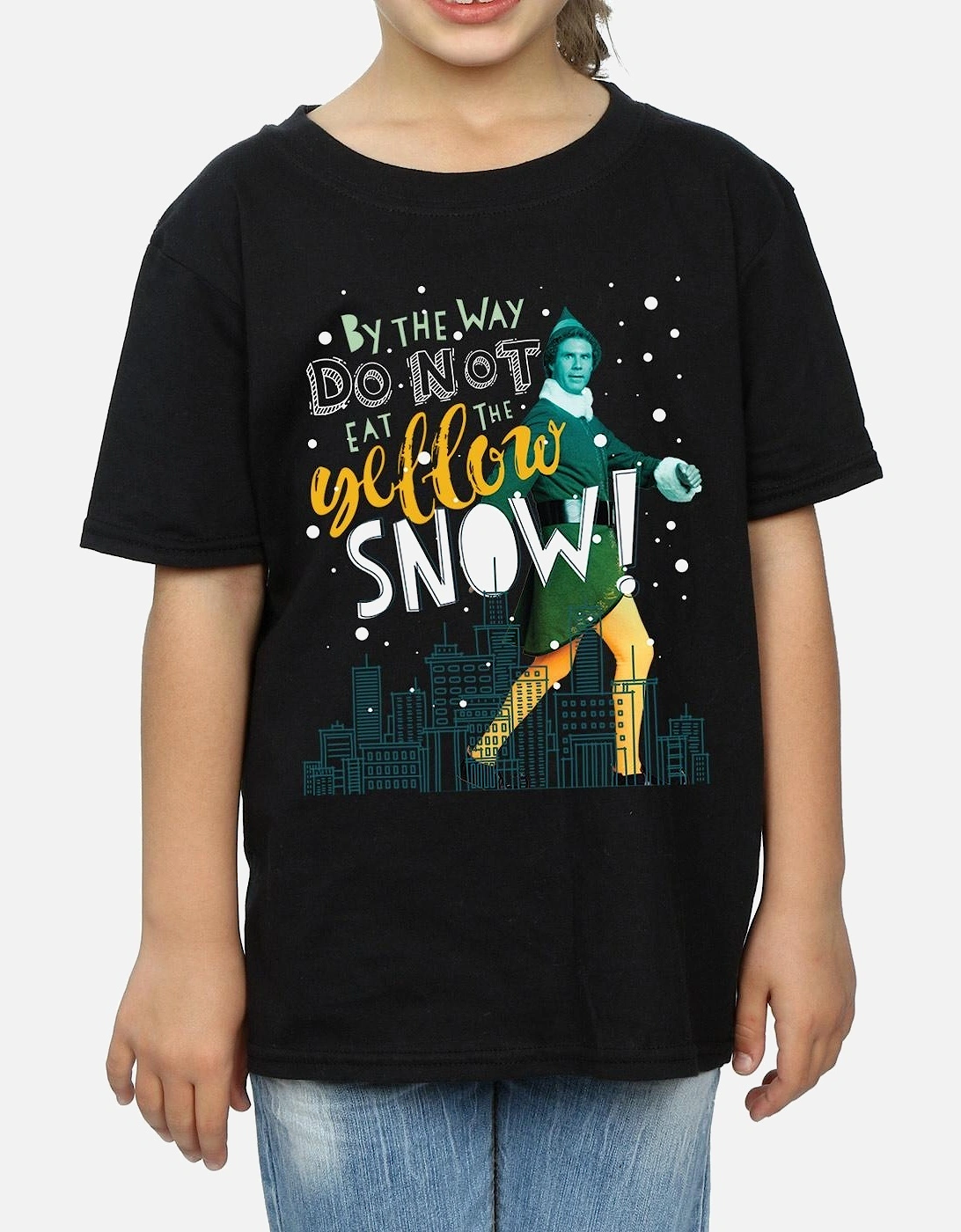 Girls Yellow Snow Cotton T-Shirt