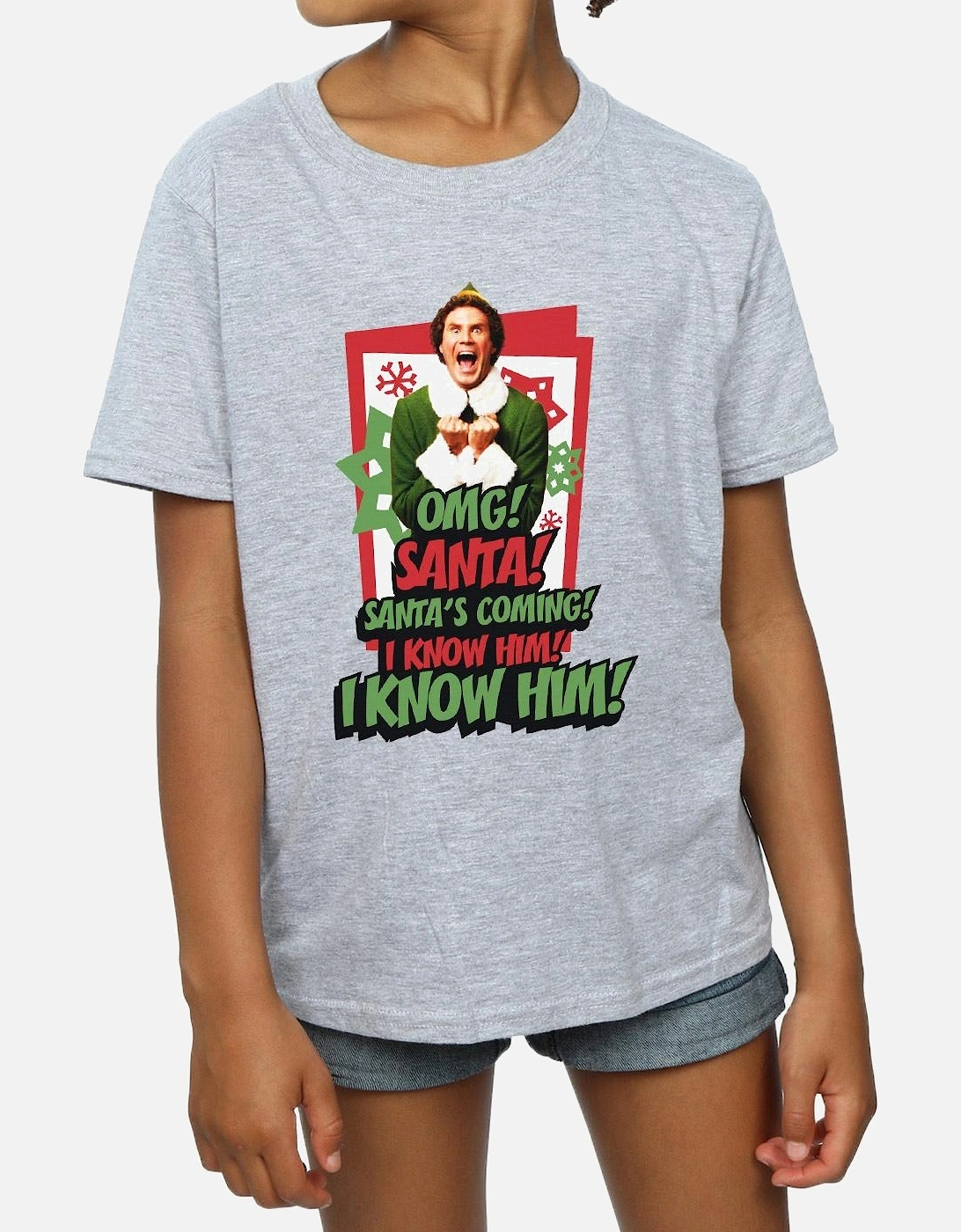 Girls OMG Santa Cotton T-Shirt