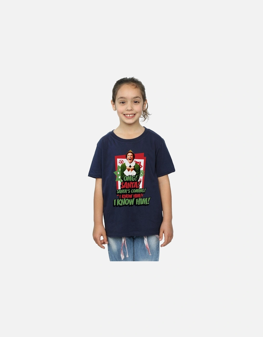 Girls OMG Santa Cotton T-Shirt