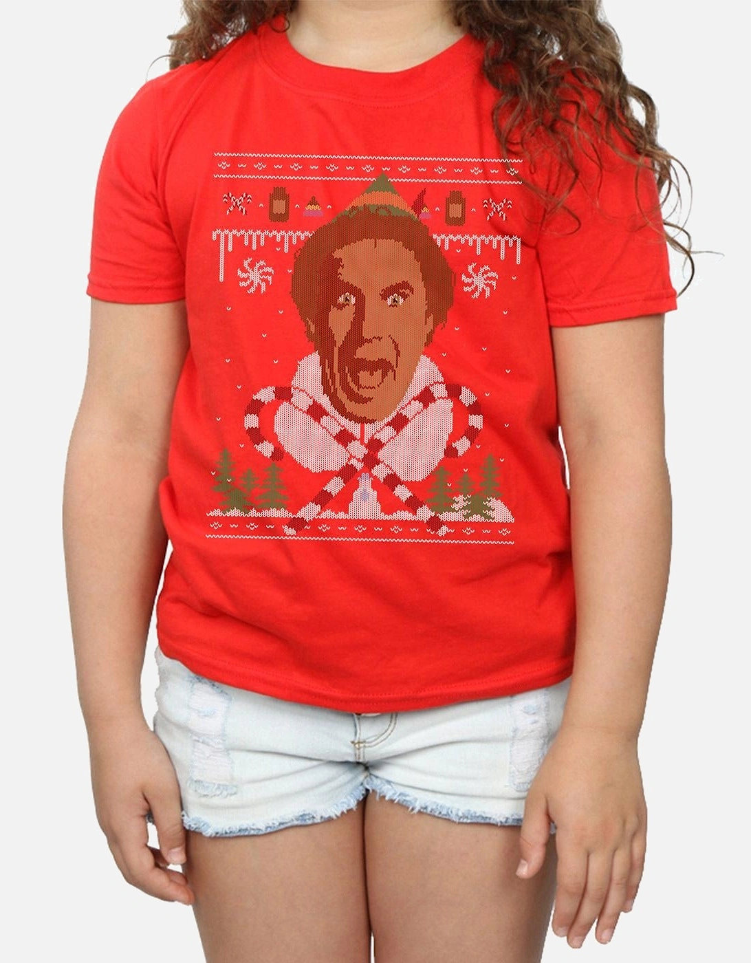 Girls Christmas Fair Isle Cotton T-Shirt
