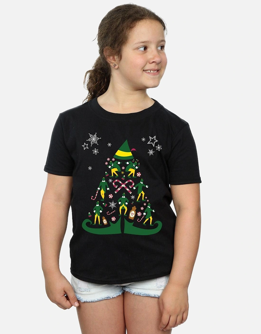 Girls Christmas Tree Cotton T-Shirt, 6 of 5