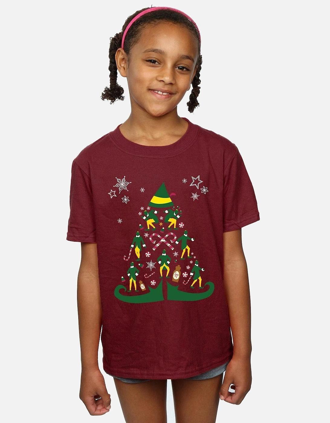 Girls Christmas Tree Cotton T-Shirt, 6 of 5