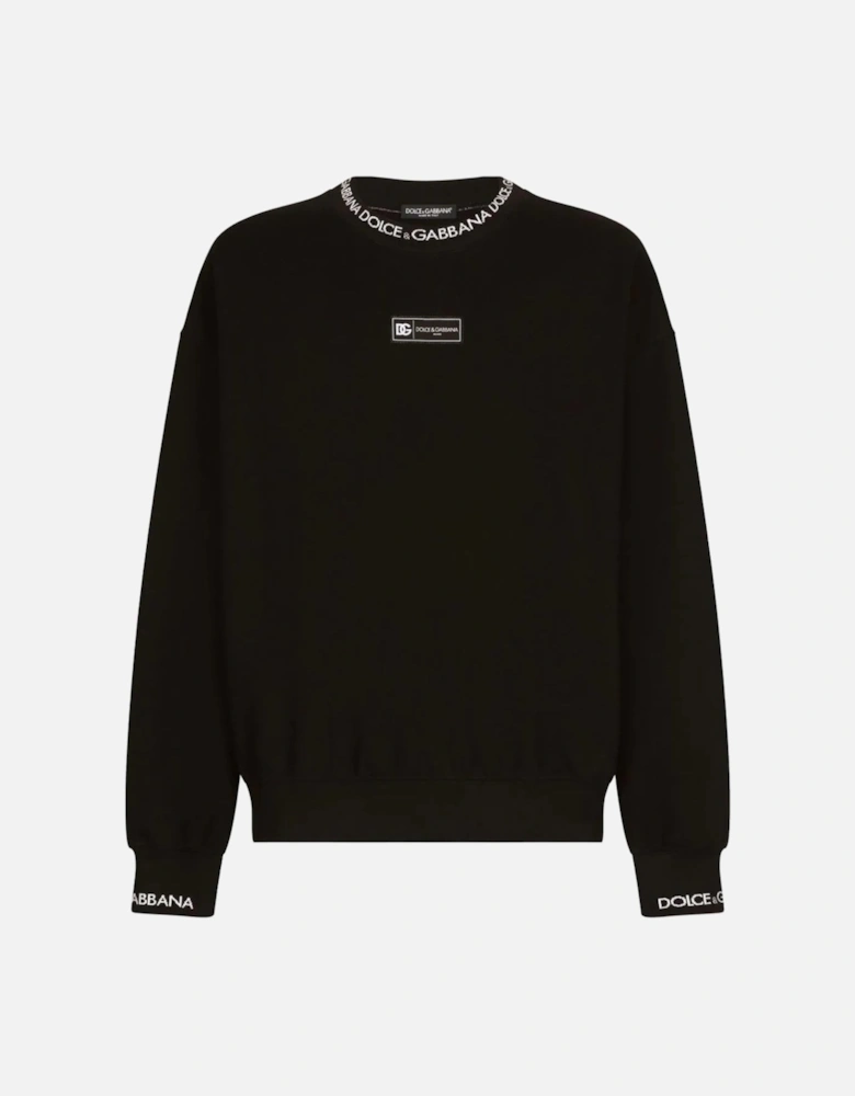 Over Fit Neck Logo Sweatshirt Black