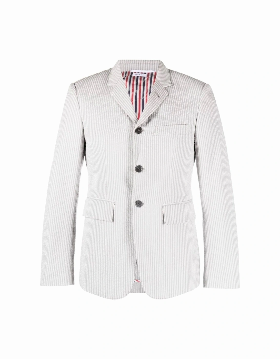 Cotton Seersucker Jacket White/Grey, 6 of 5