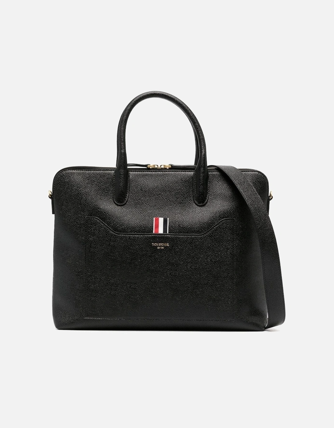 Pebble Grain Leather Briefcase Black, 6 of 5