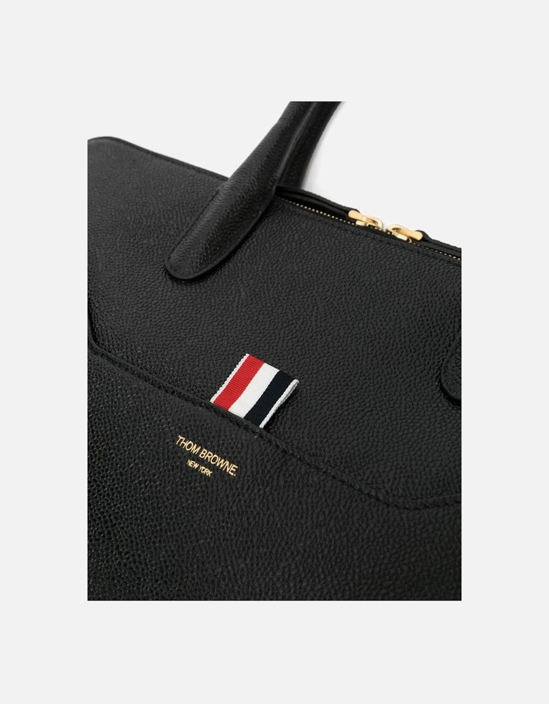 Pebble Grain Leather Briefcase Black