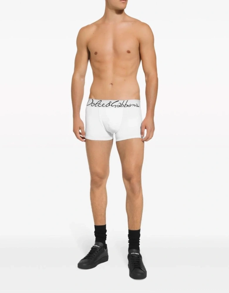 Oversize Logo Waistband Boxers White