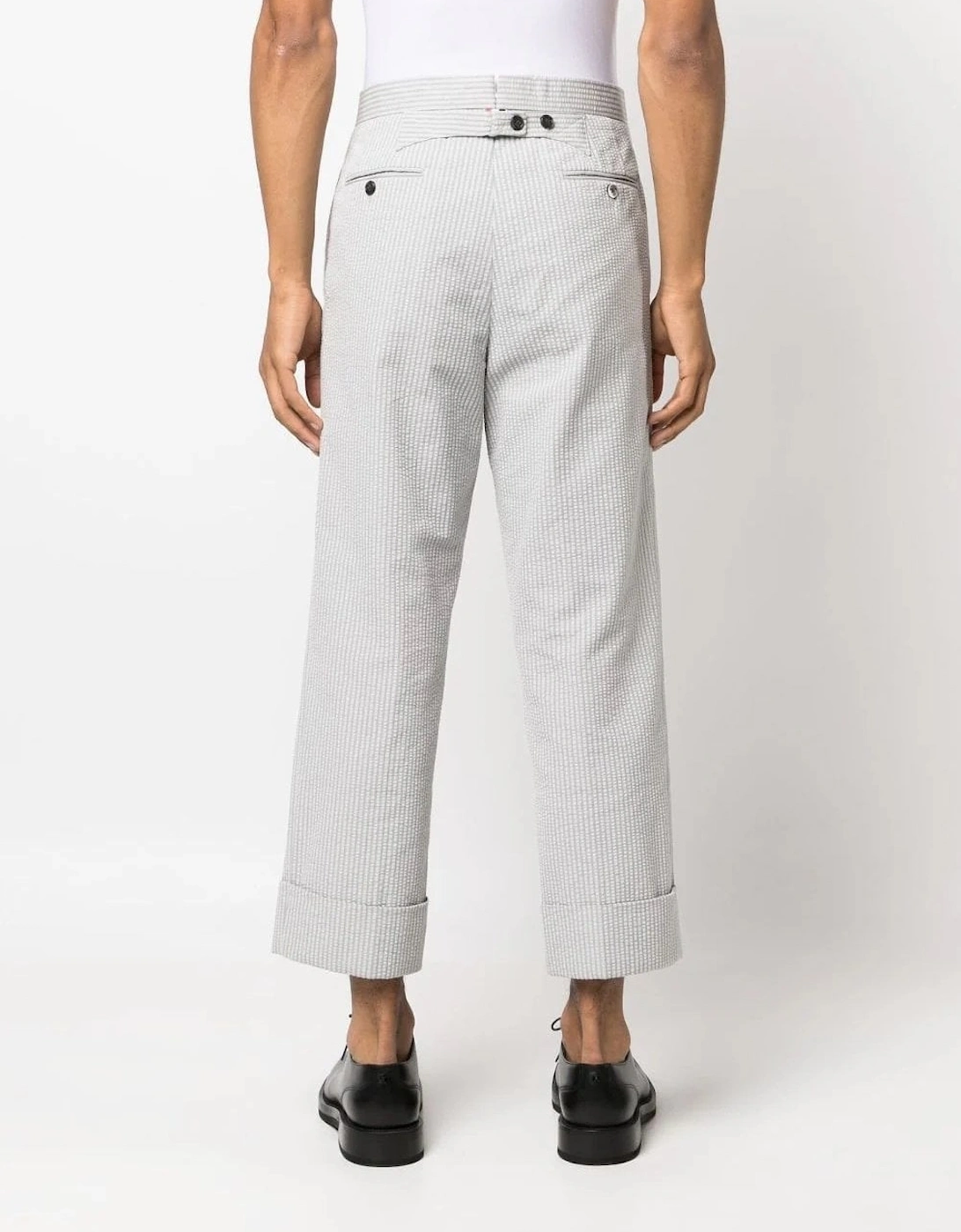 Drop Crotch Backstrap Trousers Grey