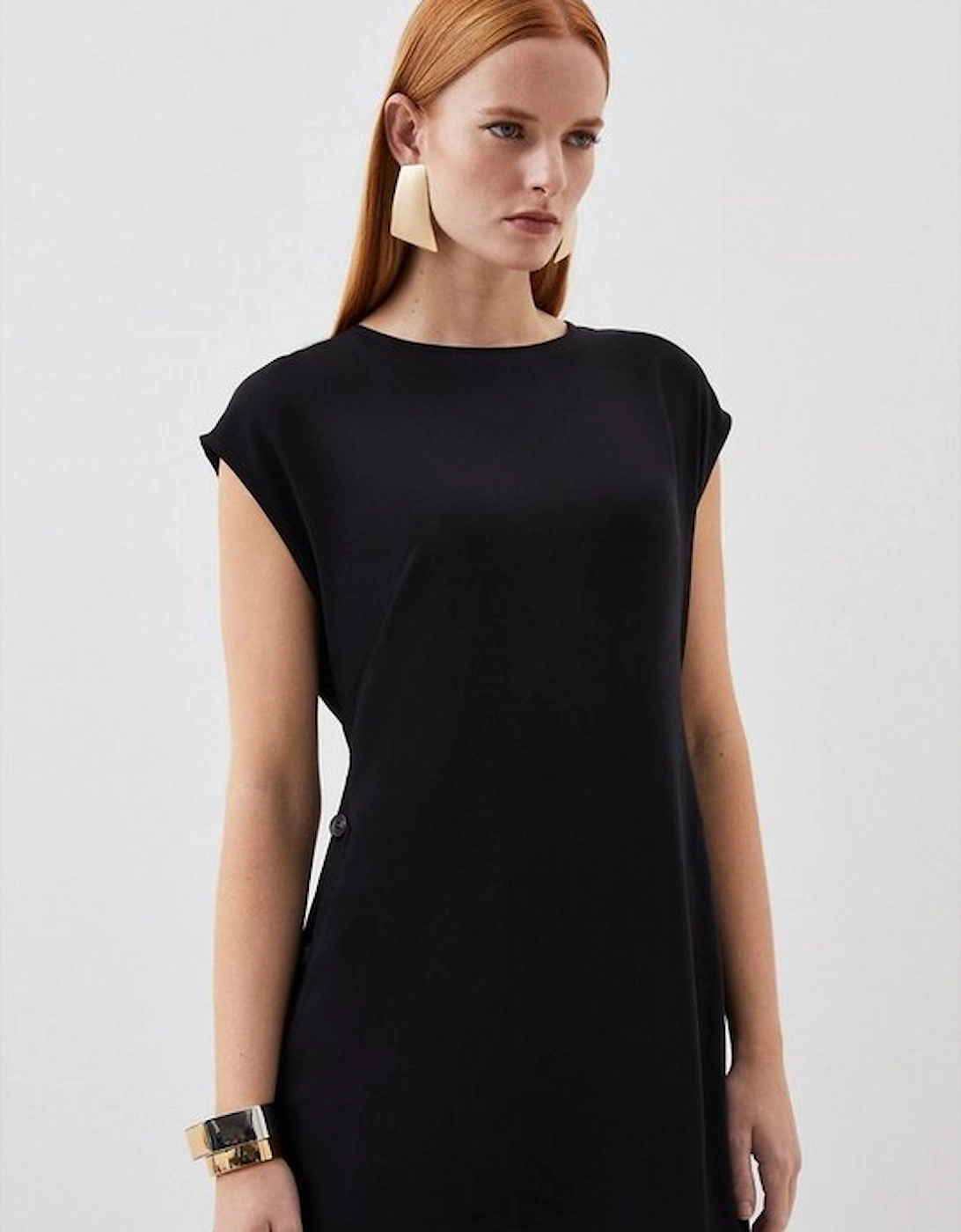 Soft Tailored Button Detail Sleeveless Top, 5 of 4