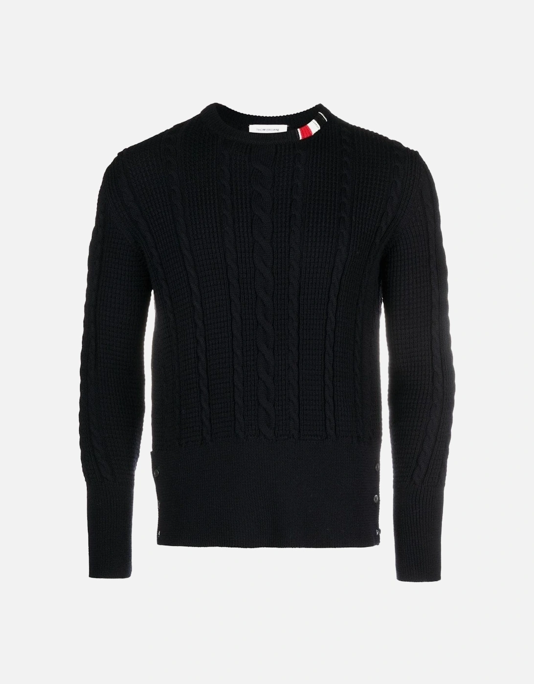 Merino Wool Cable Sweater Navy, 6 of 5