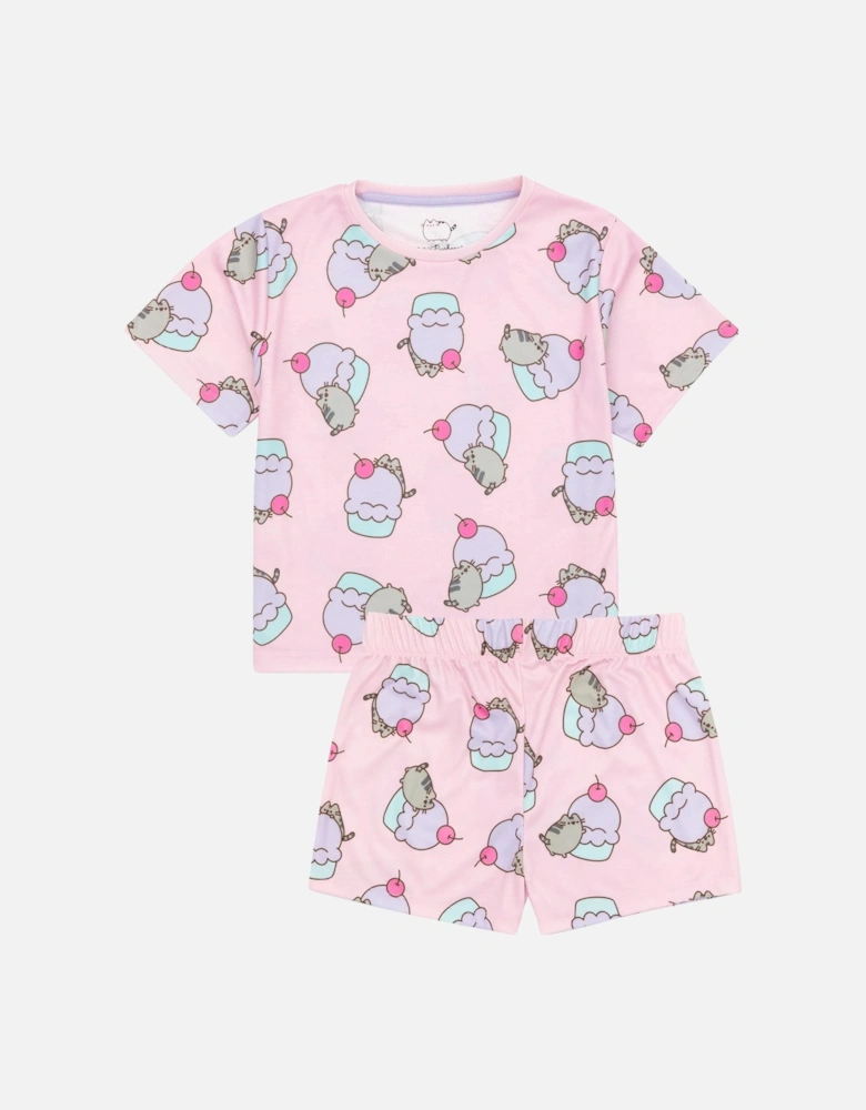 Girls Cat Short Pyjama Set (Pack of 2)