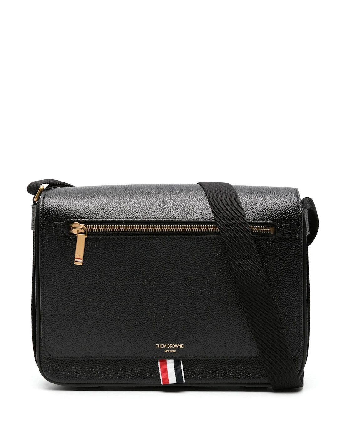 Pebble Grain Leather Reporter Bag Black, 6 of 5