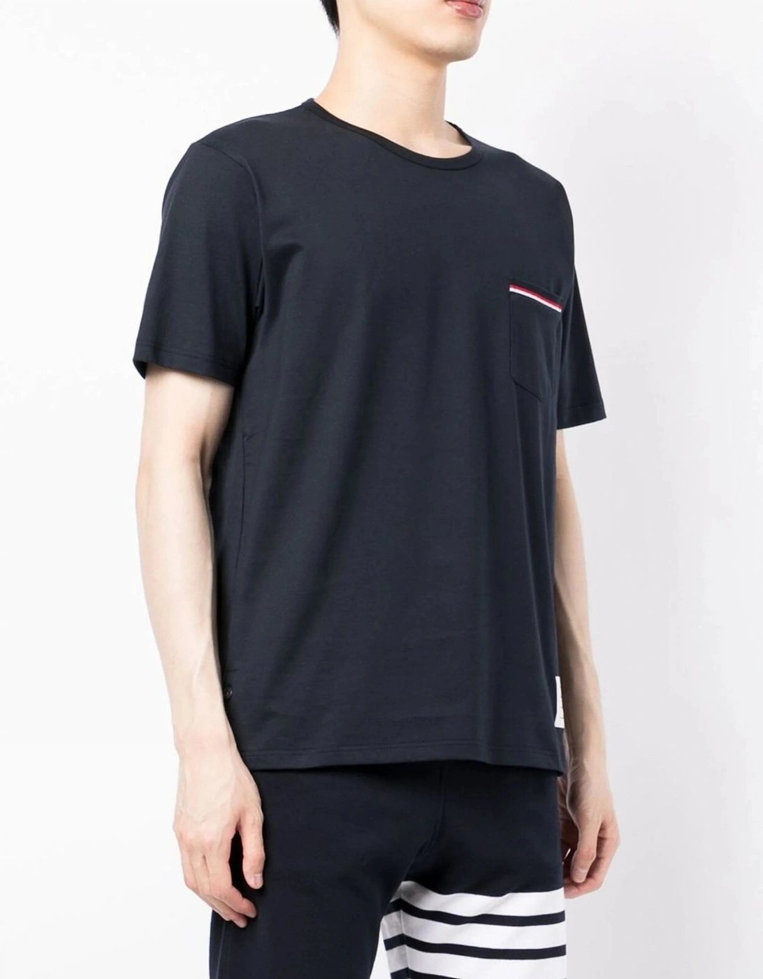 Jersey Cotton RWB Pocket Tee Navy