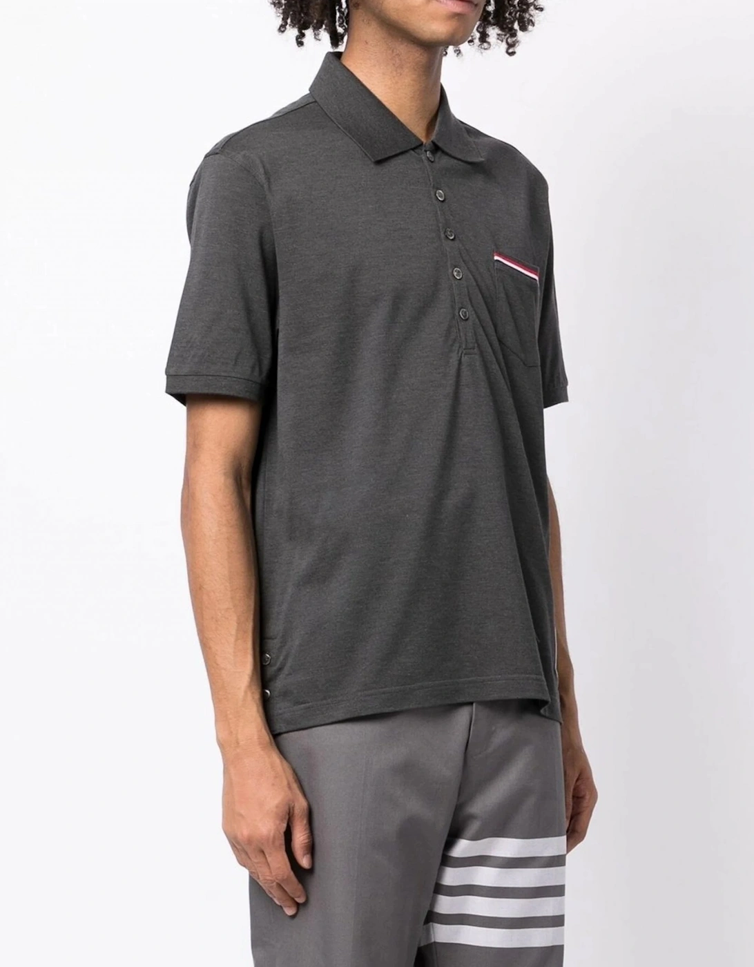 Fine Mercerized Pique Polo Charcoal