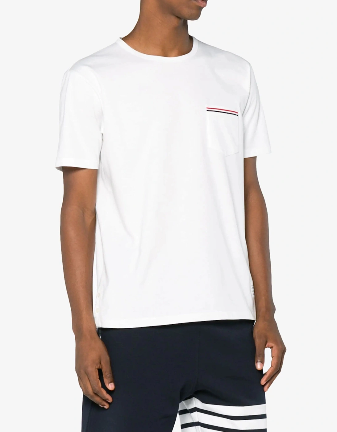 Jersey Cotton RWB Pocket Tee White