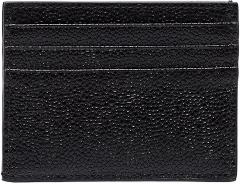Pebble Grain Leather Card Holder Black