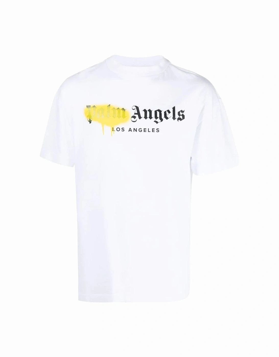 Los Angeles Yellow Sprayed Logo T-Shirt in White, 6 of 5