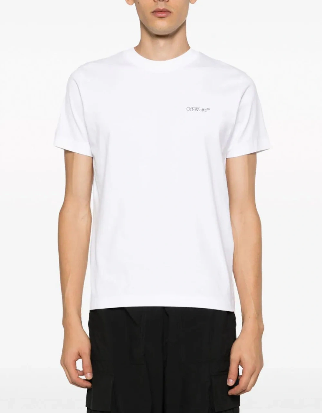 Scratch Arrow Logo Print T-Shirt in White