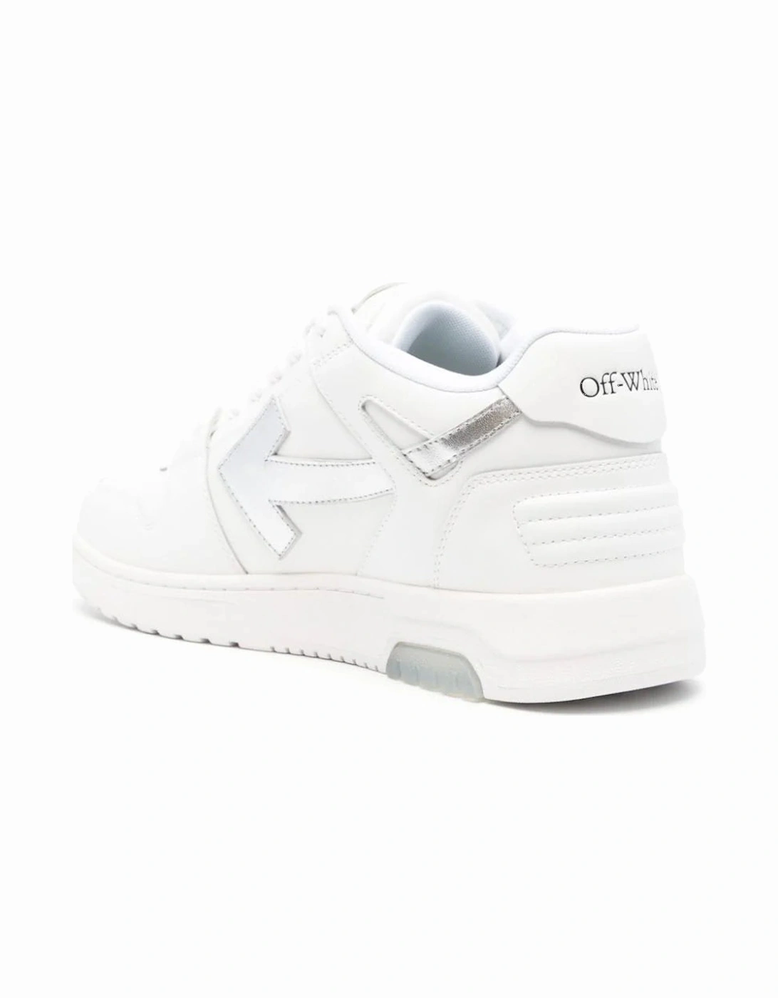Out of Office Leather Trainers in White/Silver