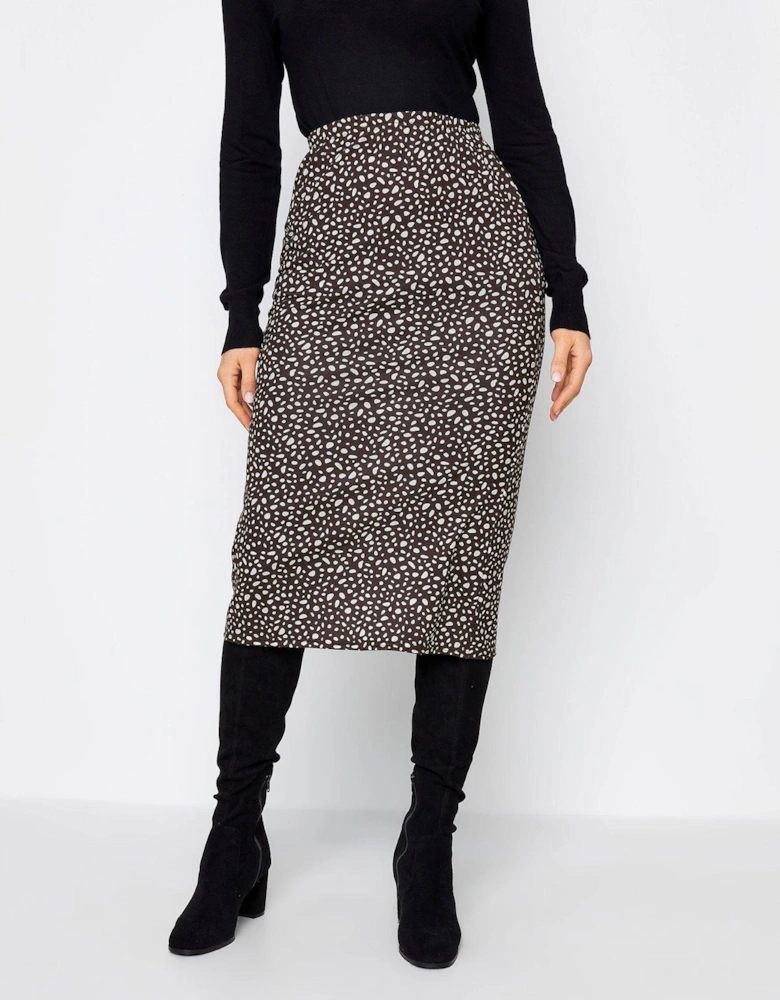 Tall Chocolate Spot Midi Skirt