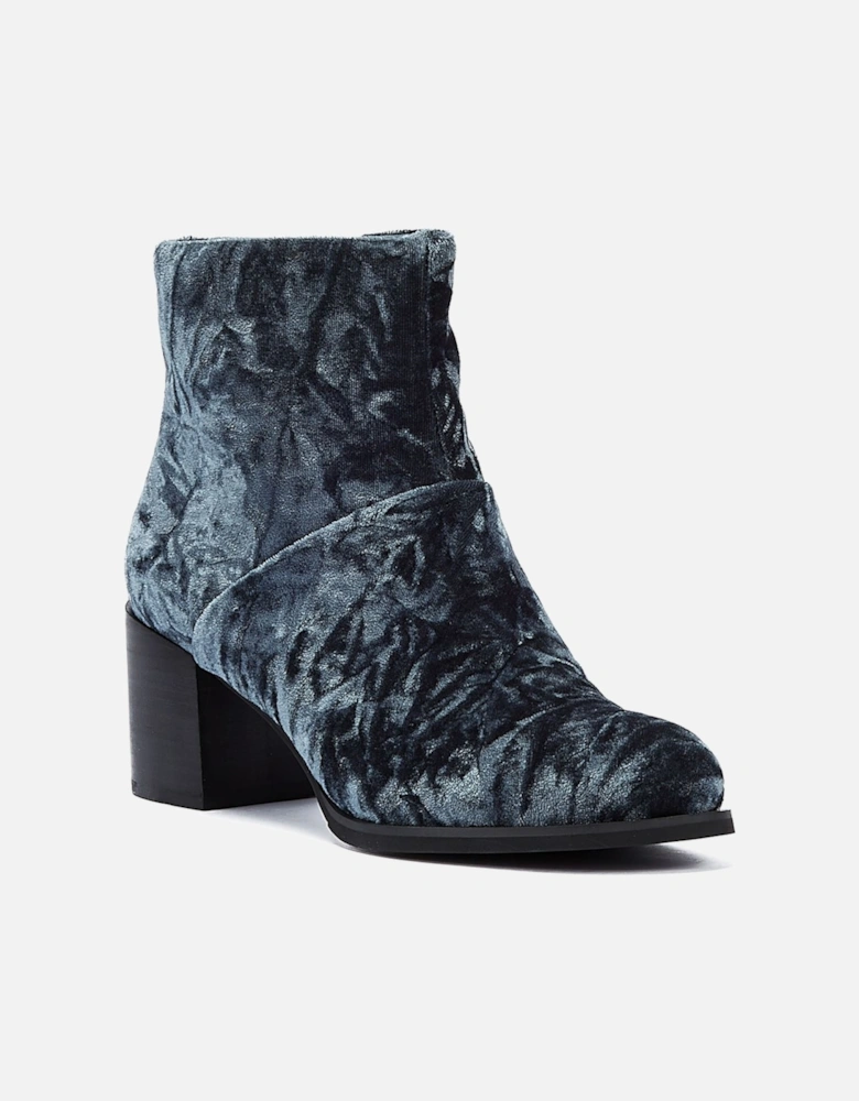 Ceci Deep Blue Velvet Women's Boots