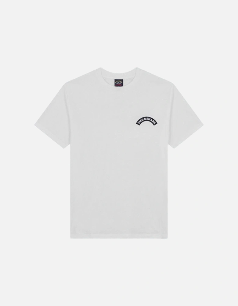 Organic Cotton T-Shirt with Shark Print 010 White