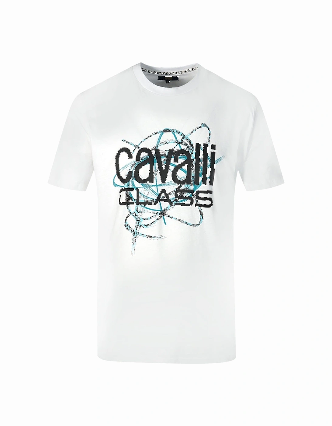 Cavalli Class Snake Skin Scribble Logo White T-Shirt, 3 of 2