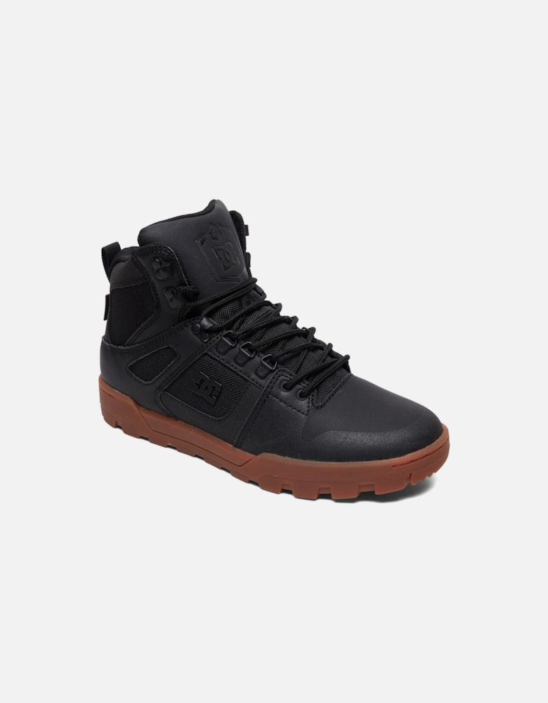 Mens Pure Hi Mid Rise Leather Chunky Boots
