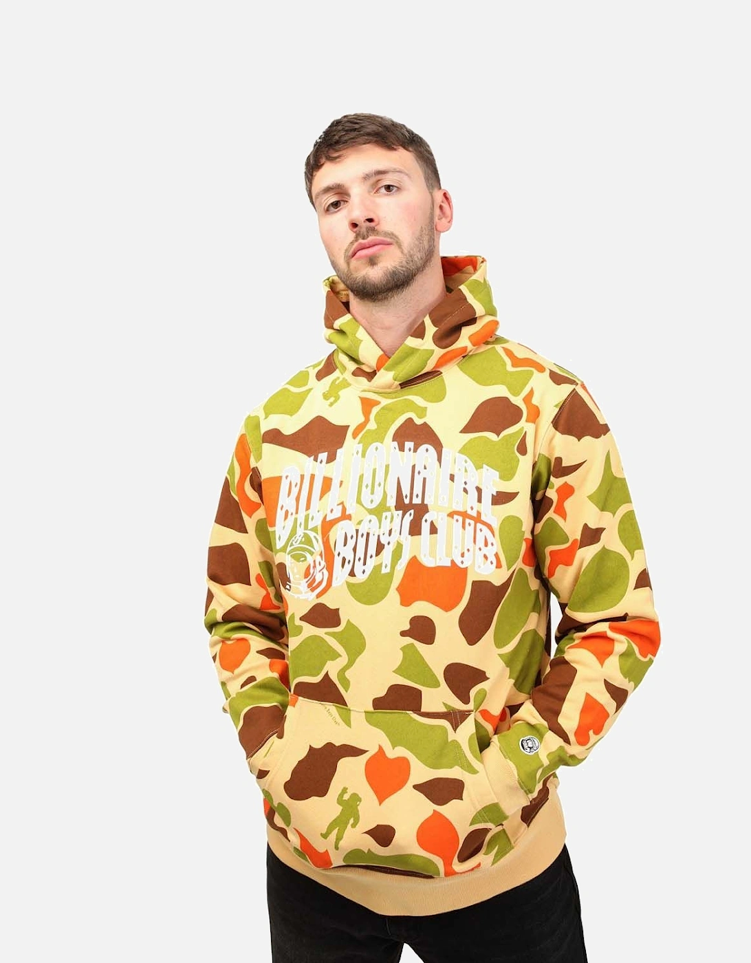 Mens Camo All Over Print Pullover Hoodie