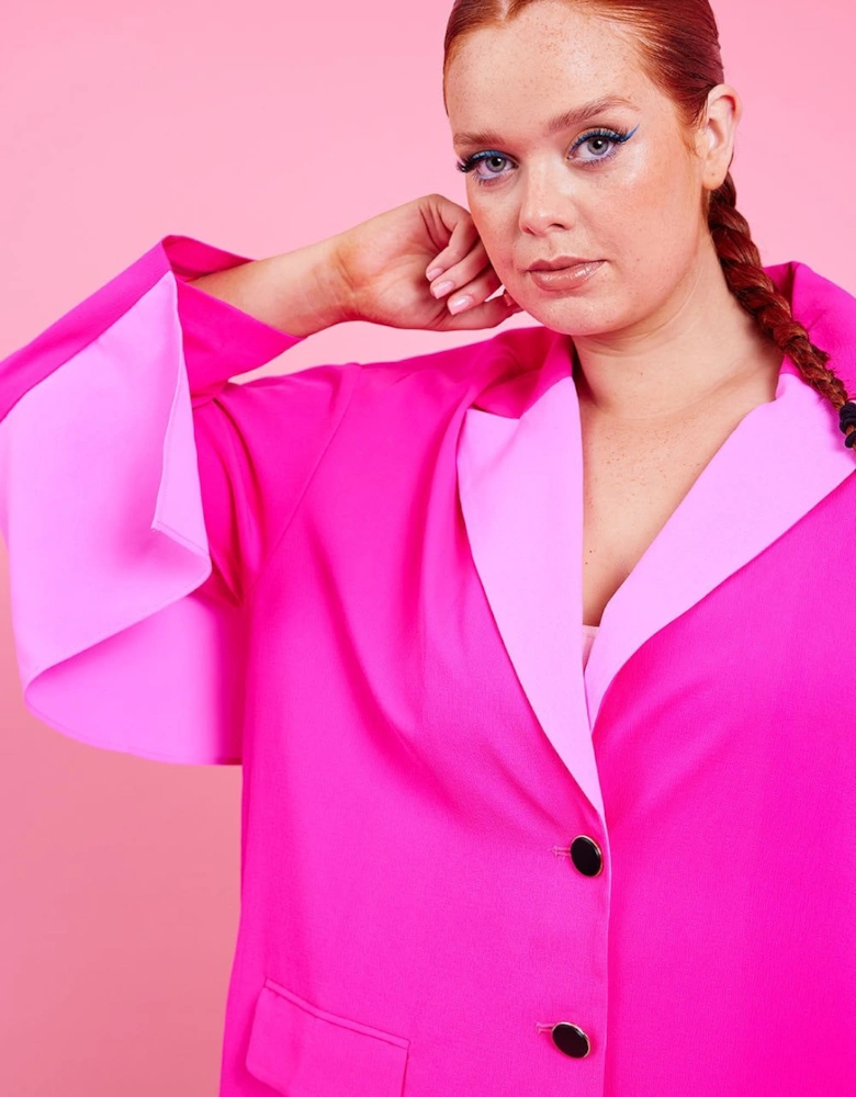 Pink Silk Blend Blazer