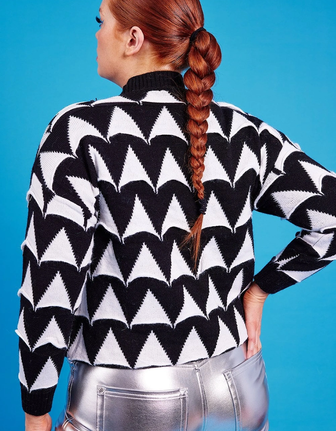 Monochrome Geometric Cashmere Jumper