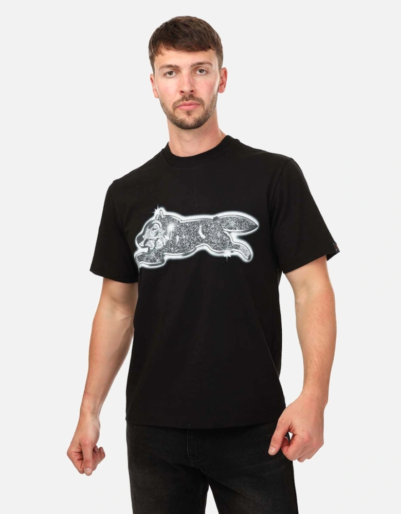 Mens Iced Out Running Dog T-Shirt