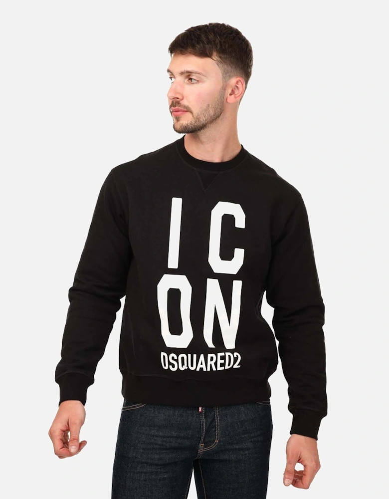 Mens Icon Print Splatter Sweater