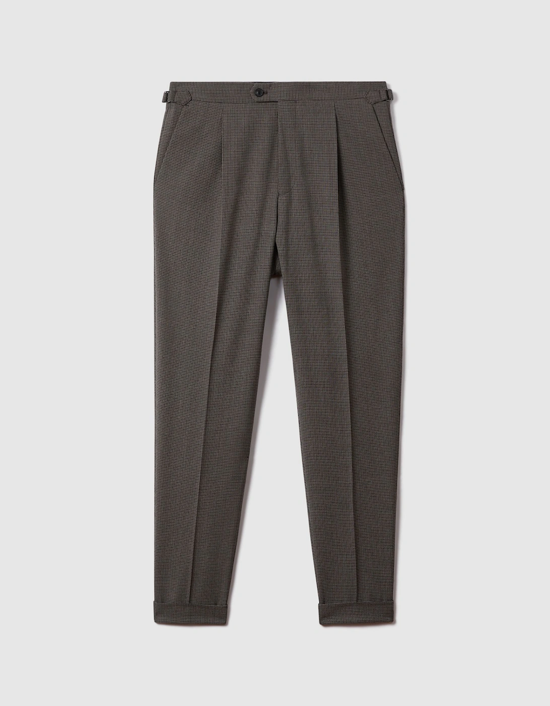 Slim Fit Wool Blend Puppytooth Trousers, 2 of 1